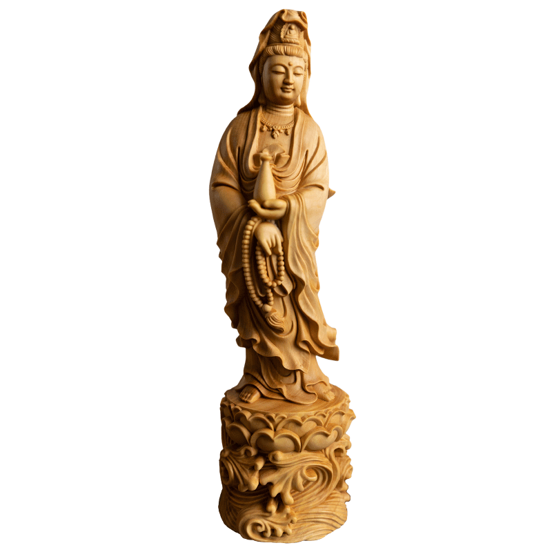 Yueqing Xiaoye резьба по дереву из самшита, изделия ручной работы, чистая бутылка, Гуаньинь, домашнее украшение, коллекция украшений Wenwan