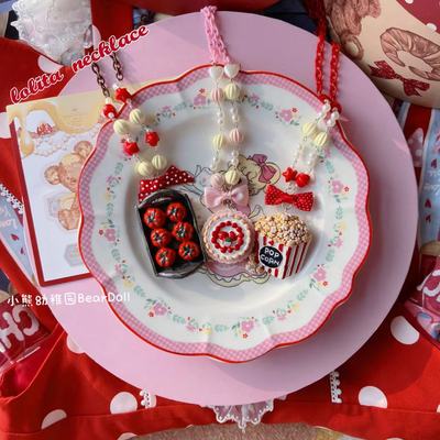 taobao agent 小熊幼稚园手作Lolita串珠蛋糕项链可爱甜美百搭配饰呲甜lo娘小物