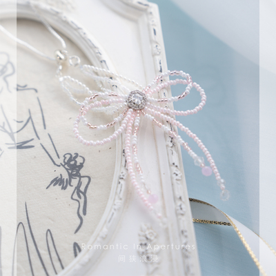 taobao agent R.I.A原创『蜜糖』粉色轻甜可爱蝴蝶串珠项链bjd1/3分女75叔搭配