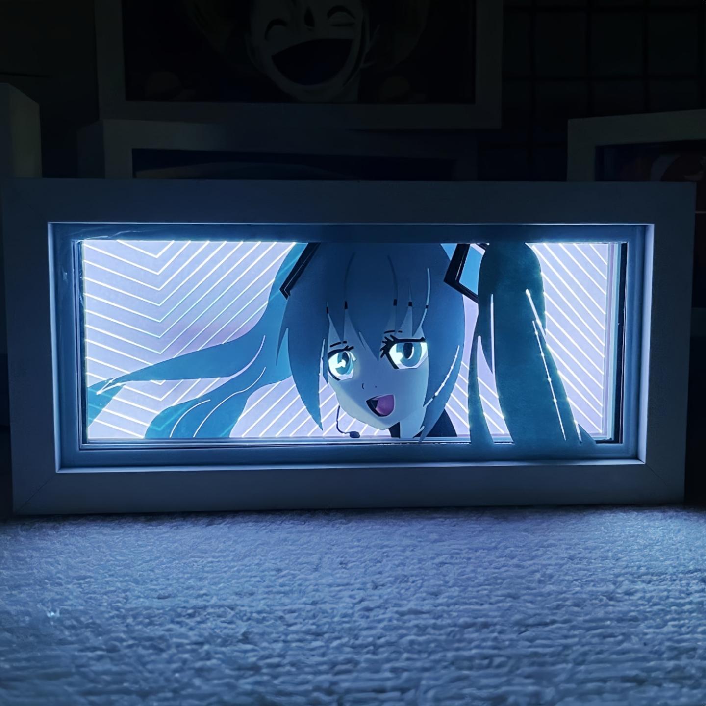 Настольная лампа Hatsune Miku, высококачественная лампа для вырезания из бумаги, аниме светодиодный ночник с дистанционным управлением, двухмерный нишевый подарок на день рождения