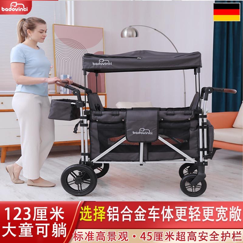 Немецкая удлиненная коляска Beduo elephant baby, в которой ребенок может сидеть и лежать,-близнец, двухдетный артефакт, детский двухместный кемпер