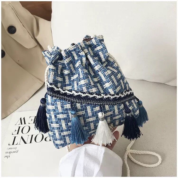 Персонализированная этническая романтическая сумка-мешок Su bucket bag ins-универсальная сумка-мессенджер на одно плечо