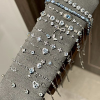S925 sterling silver versatile flashing zircon bead bracelet temperament niche jewelry simple small diamond hand jewelry fashion accessories