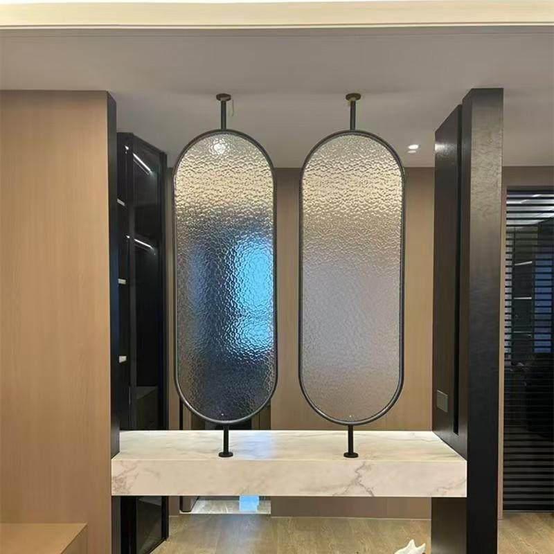 Современная минималистская ванная комната Changhong glass на полстены с небольшим экраном, роскошная зона для влажной и сухой уборки, перегородка для раковины, гостиная из кованого железа