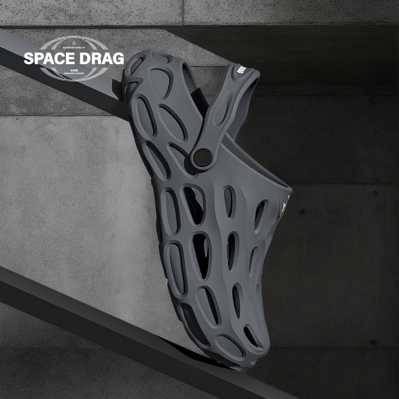 Мужские тапочки Space drag, верхняя одежда, летняя обувь на толстой подошве, ощущение, что наступаешь на дерьмо, уличная нескользящая дышащая обувь на морском пляже, универсальная обувь с дырками