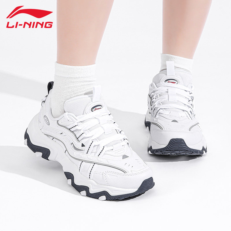Повседневная обувь Li Ning cat's claw LITE2, женская весенне-осенняя обувь в новом стиле, увеличивающая рост, современная мягкая обувь для папы в стиле ретро, AGCT358