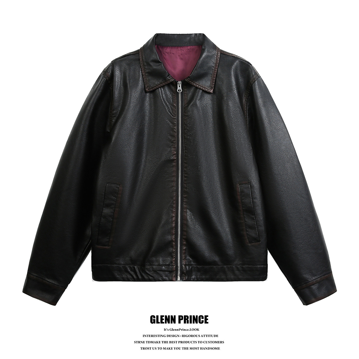 GPstudio American street encore pull красная куртка из искусственной кожи с внутренним лацканом, мужская красивая короткая и широкая мотоциклетная куртка