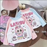 Осенне-зимний топ с рукавами реглан в корейском стиле и рисунком из мультфильма