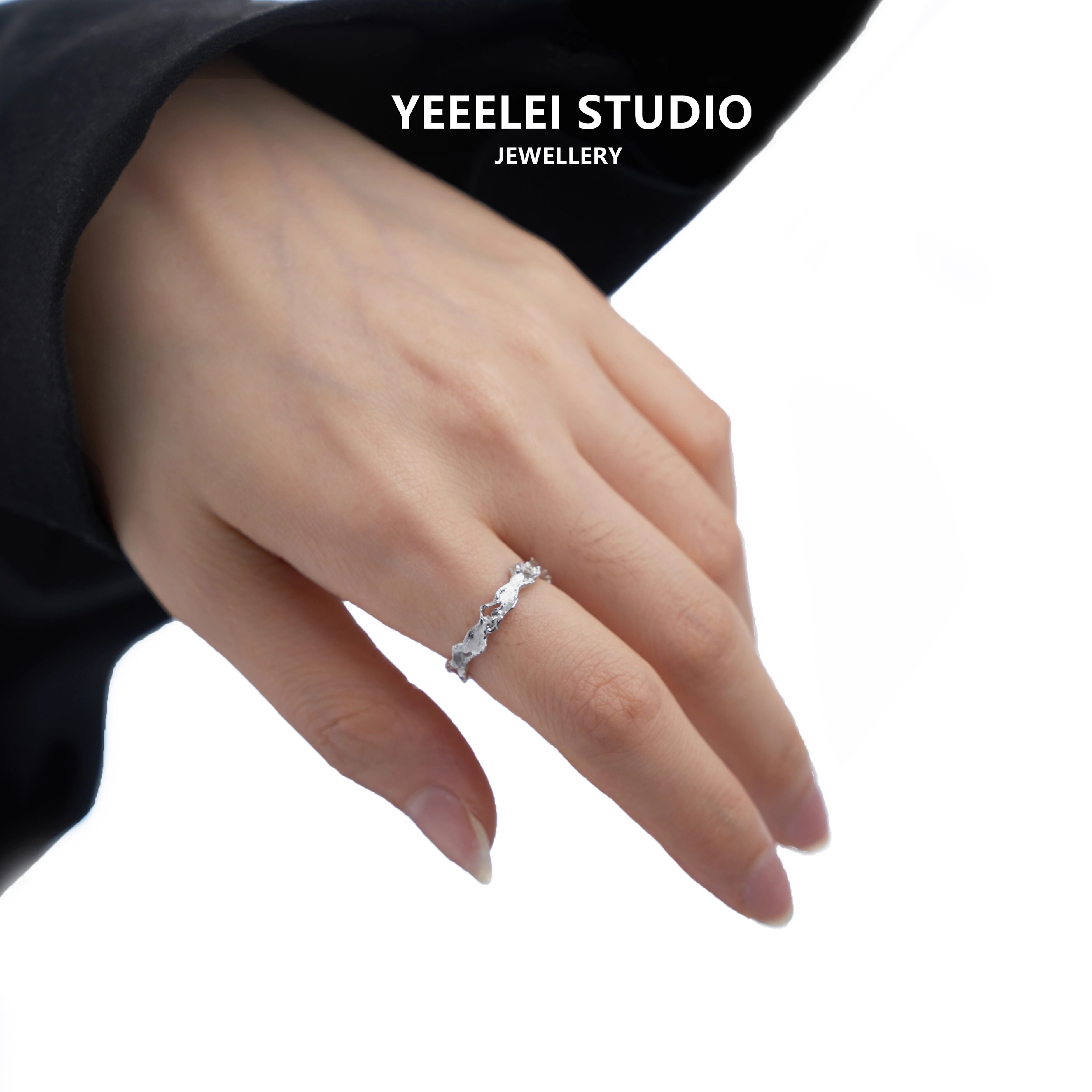 YEEELEI оригинальное открытое кольцо broken element из стерлингового серебра S925 пробы с текстурой sense кольцо с нишевым дизайном sense аксессуары