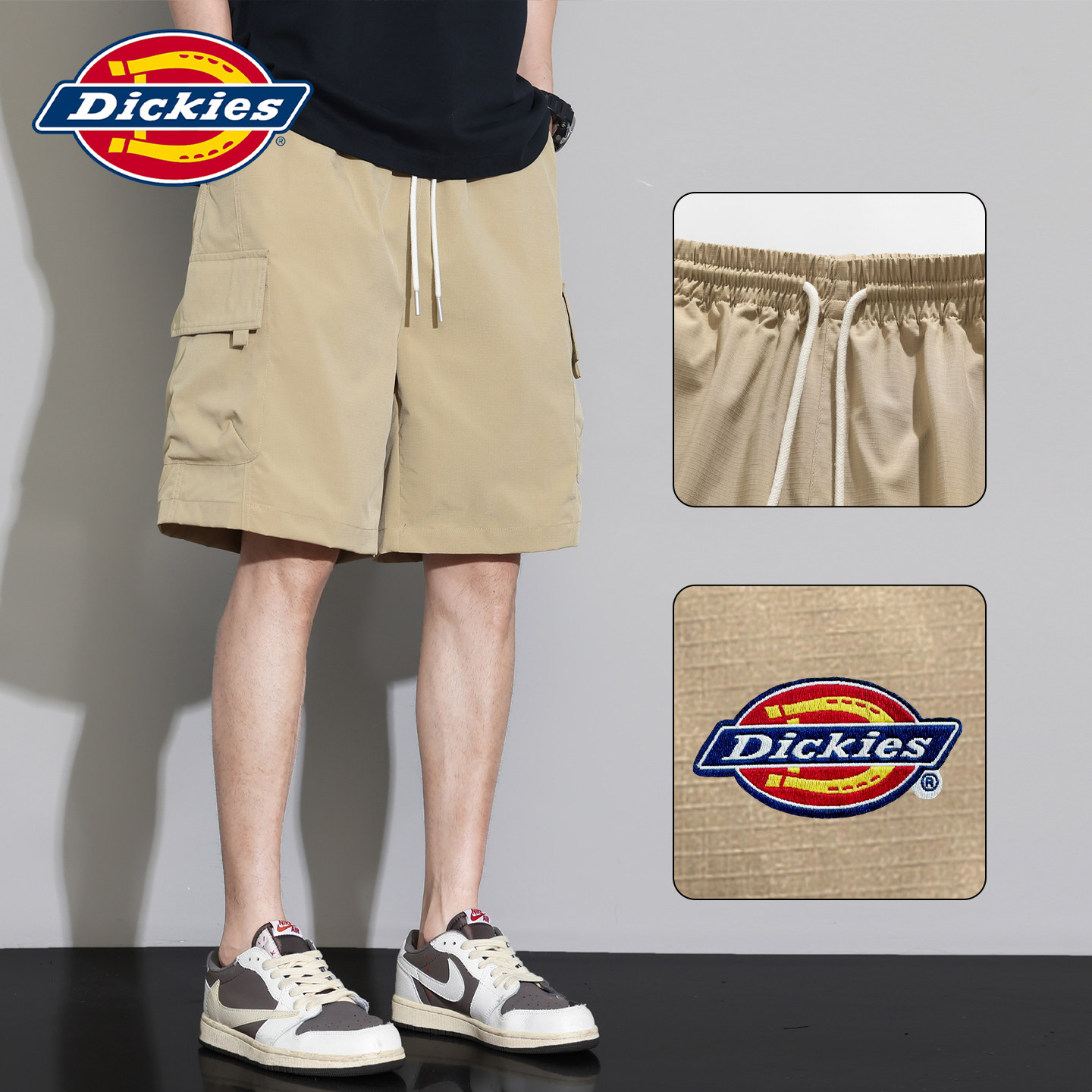 Повседневные шорты в стиле американского ретро Dickies, мужские летние шорты 2026 года, новые свободные быстросохнущие повседневные брюки с пятью точками