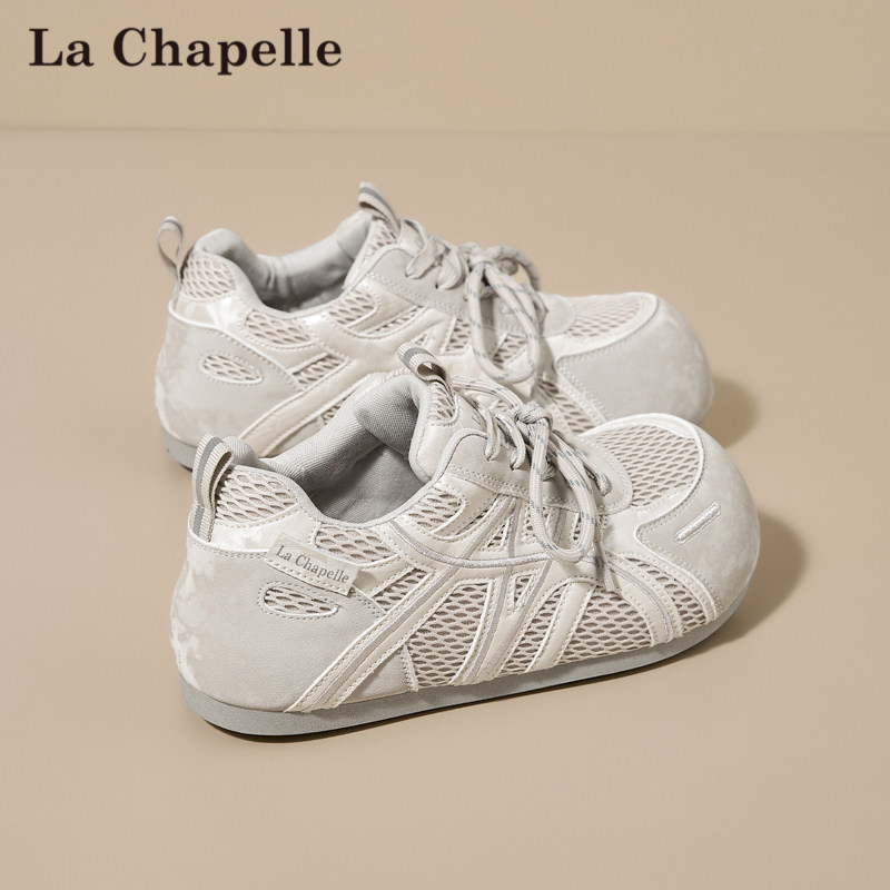 La Chapelle de training shoes, женская весенне-летняя новинка 2026 года, дышащая белая обувь из сетки, увеличивающая внутреннюю часть, универсальные тонкие кроссовки