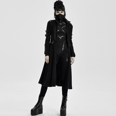 taobao agent ╋魔叹╋ PUNK RAVE 赛博朋克哥特GOTHIC军装风衣女长外套 WY1302