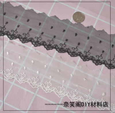 taobao agent 7.5cm单边蕾丝水溶花边网纱蕾丝刺绣蕾丝lolita头饰头饰DIY满包邮