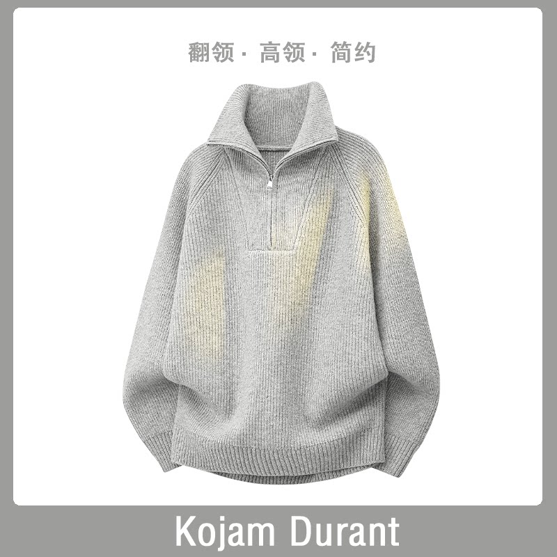 Легкий флисовый свитер kojam Durant, новый легкий роскошный свитер в стиле old money, повседневный свитер с длинными рукавами, мужской свитер с длинными рукавами