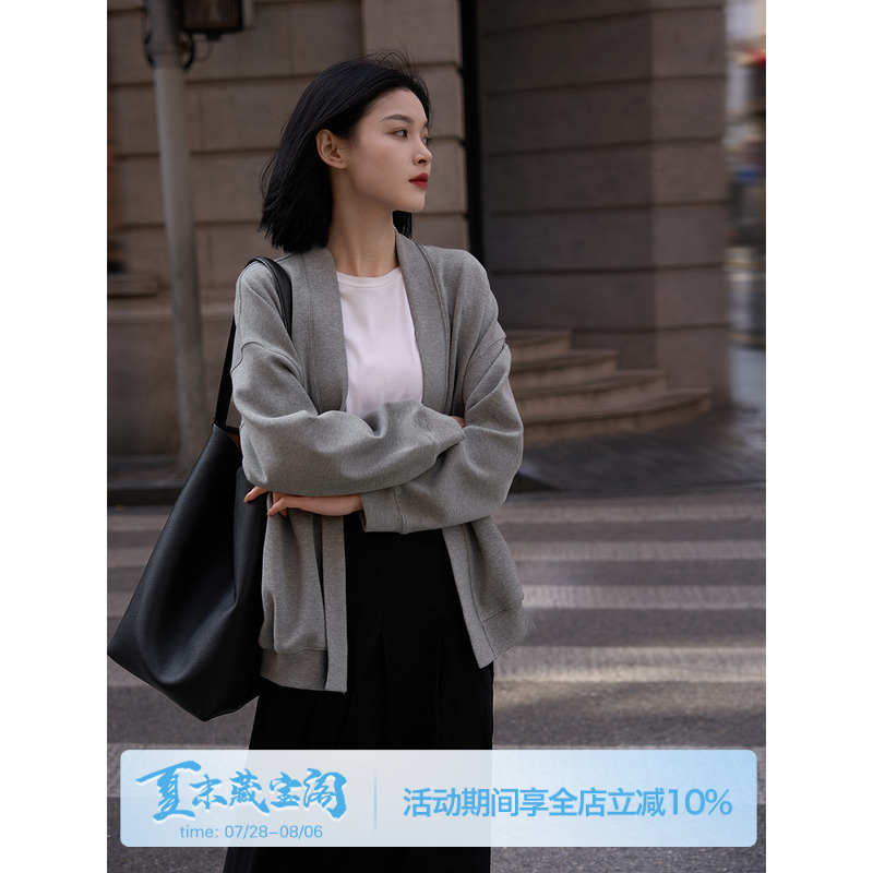 Американская модель BF style high street model shot Ji Jian lazy с V-образным вырезом, модный свитер-жакет 25 весна Xiaohan Pavilion