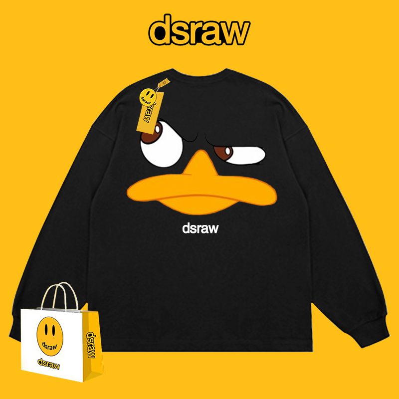 [Продвижение бренда] официальная кобрендовая футболка dsraw|Ole tide с длинными рукавами для мужчин, новинка 2024 года, ранняя осенняя пара с рисунком