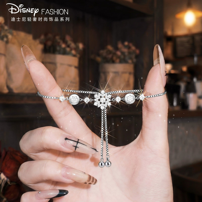 Браслет Disney snowflake женский 2026 новый легкий роскошный нишевый изысканный подарок на день девушки высокого класса для подруги