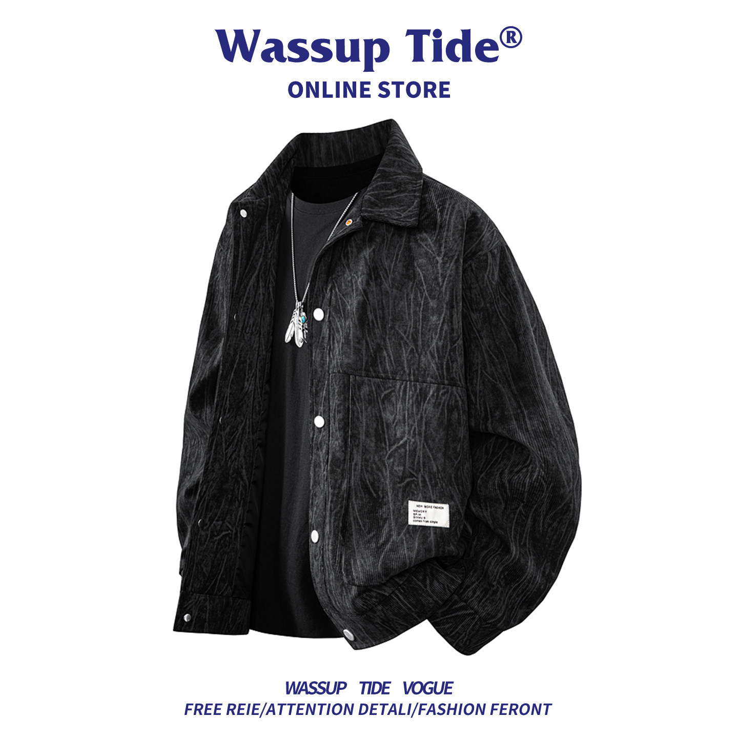 WASSUP TIDE бренд tide, куртка в американском стиле ретро, мужская весенне-осенняя новая свободная повседневная куртка большого размера, мужская
