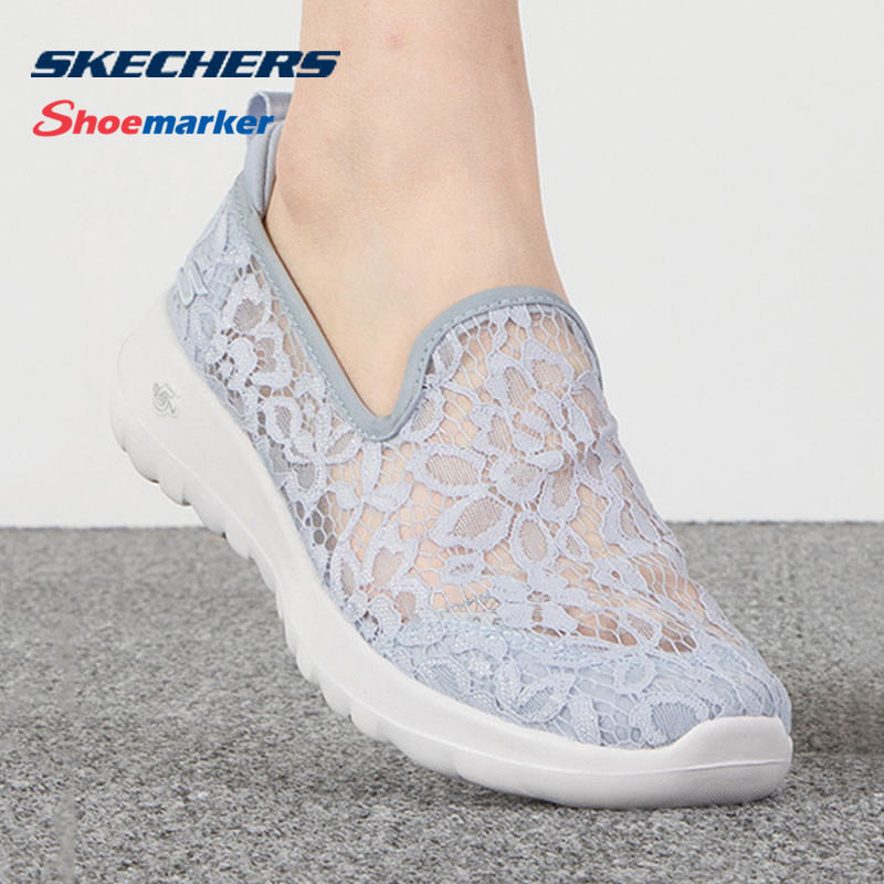 Женская обувь Skechers, летние тонкие туфли с открытым носком, обувь для ходьбы на одной ноге, повседневная дышащая обувь на шнуровке, обувь для пожилых людей, обувь для матерей