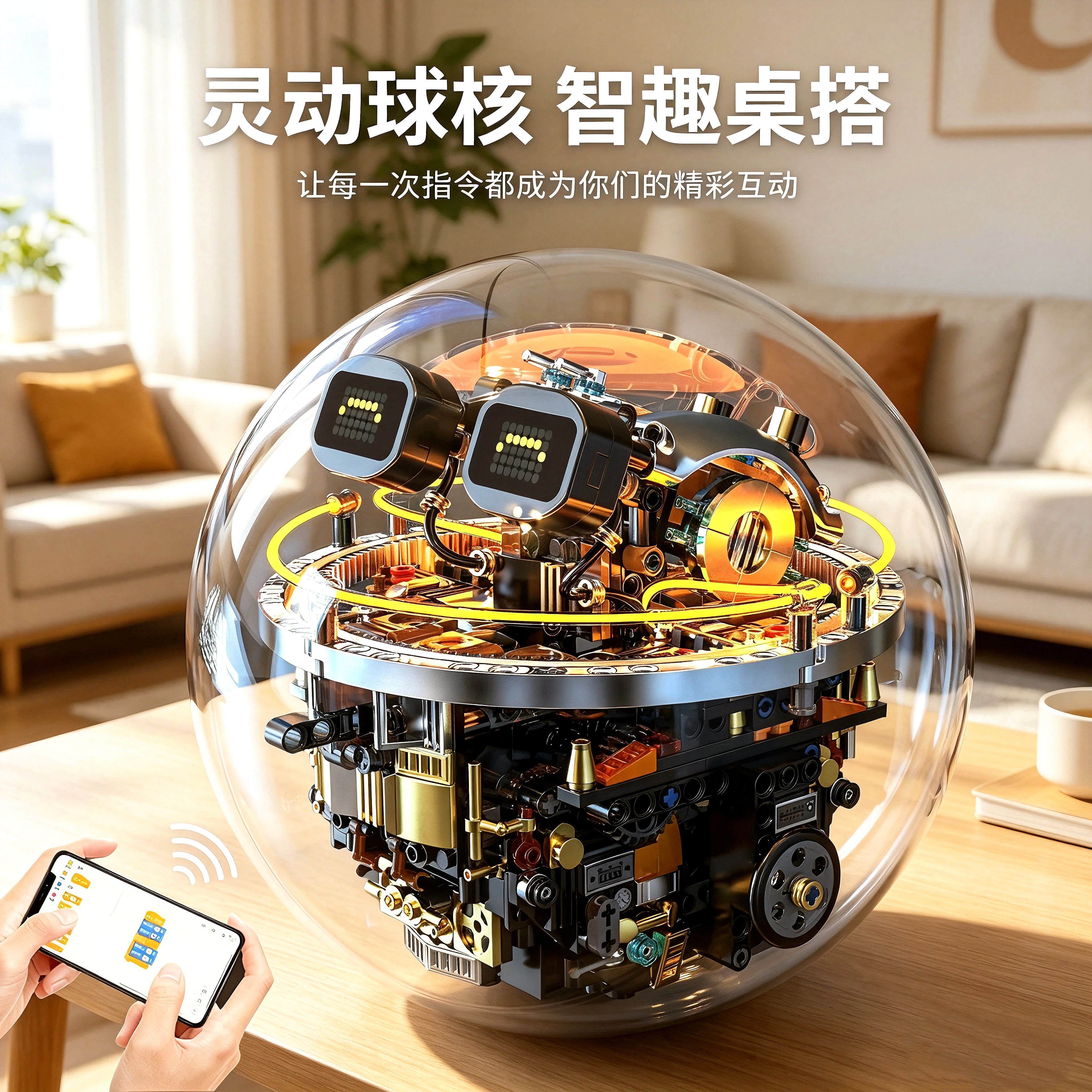 2026 New Remote Control Programming Robot Mechanical Ball Boys' and Children's Toys Elementary School Students' Building Blocks Birthday Gift