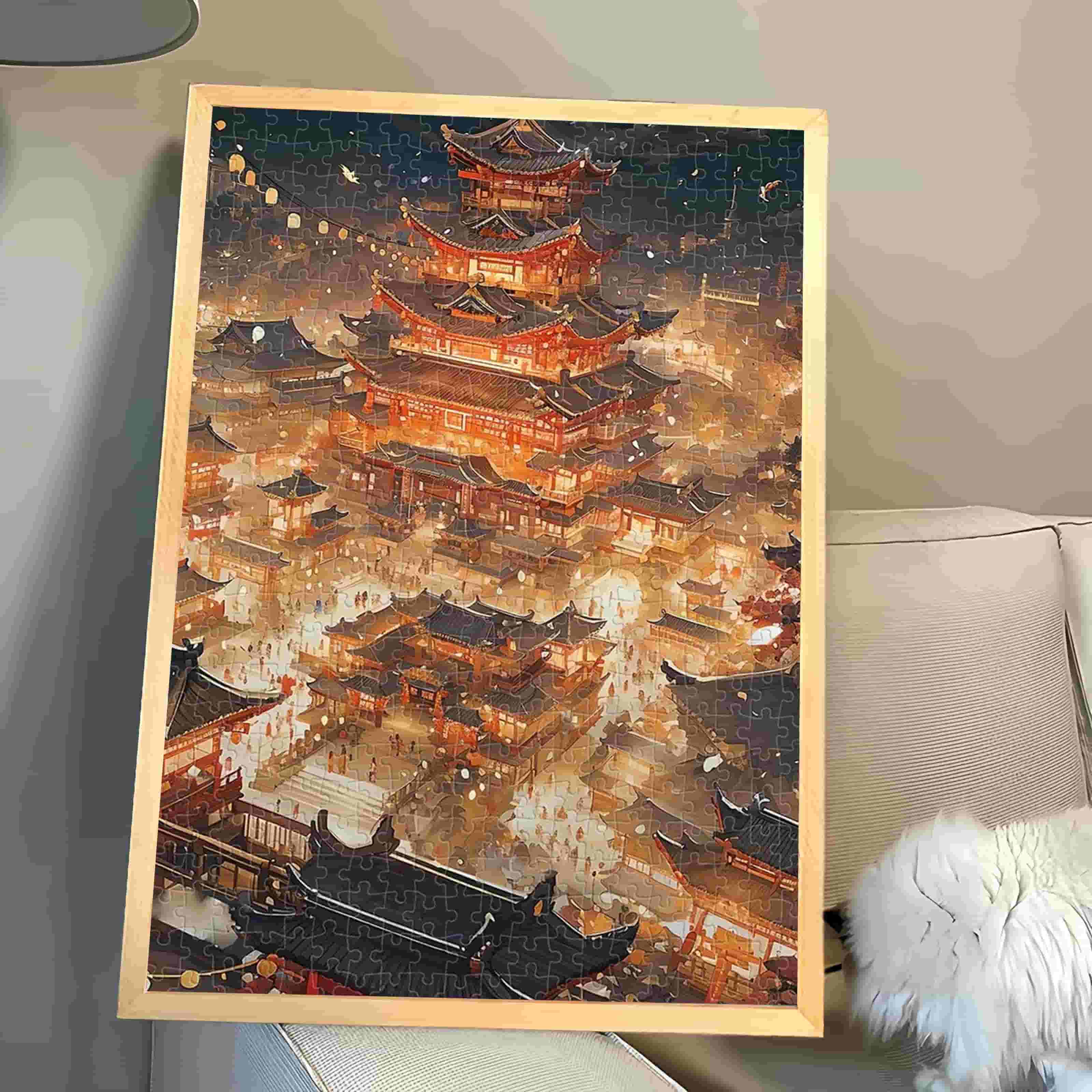 Головоломка Datang Shengshi Puzzle Advanced sense, версия для взрослых, 1000 элементов десятиуровневой адской сложности, Настенная роспись по высококачественному дереву