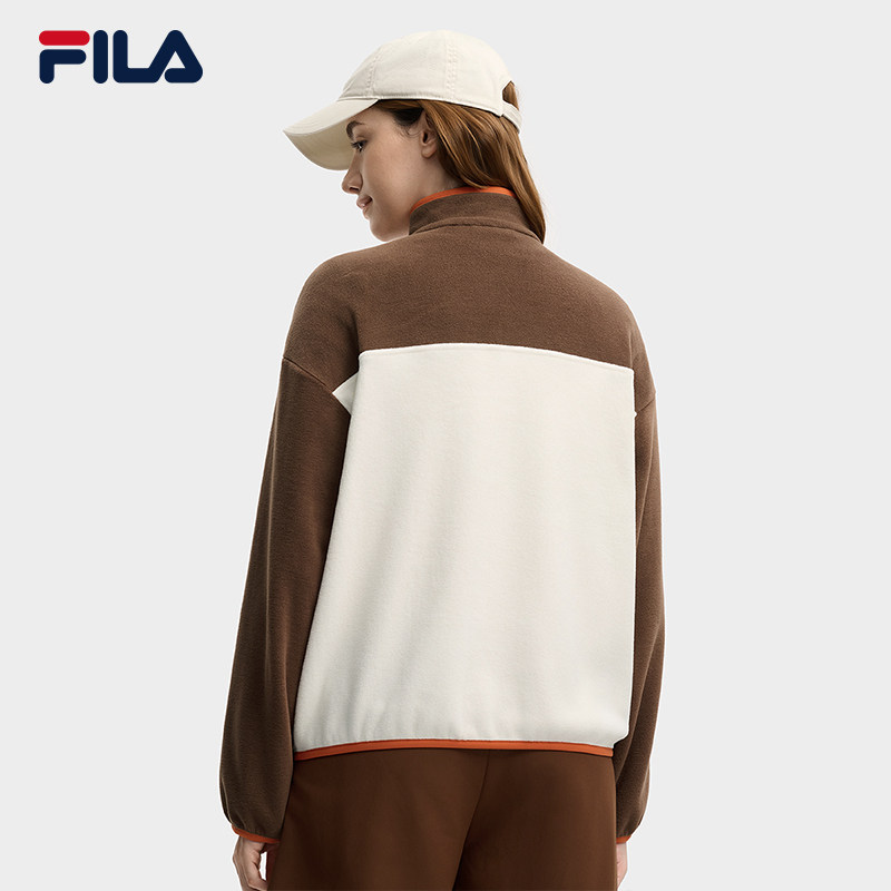 Официальный женский пуловер FILA, свитер, новинка зимы 2025, модный повседневный флисовый топ в тон по цвету