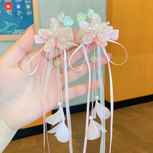 Hanfu headwear for women and children, antique flower hair clips for girls, Chinese style step swaying tassel hair clips, princess antique hair accessories