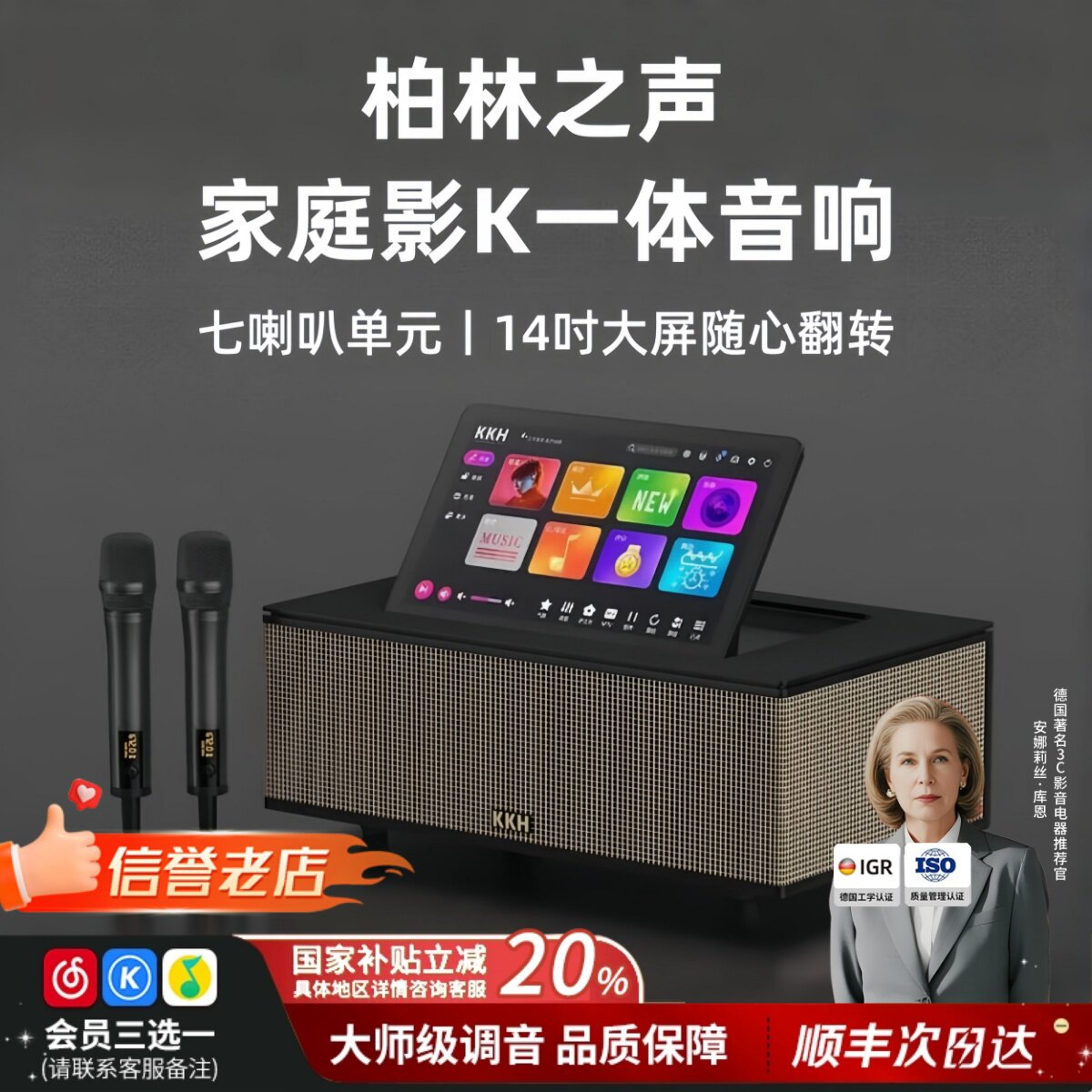 Voice of Berlin высококачественное семейное караоке echo wall TV audio KTV set полный набор караоке "все в одном" с сенсорным экраном