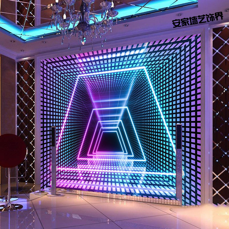 Лазерный луч 3d мигающий флуоресцентный светодиод обои бар KTV коридор сцена фоновое изображение настенная ткань танец живые обои