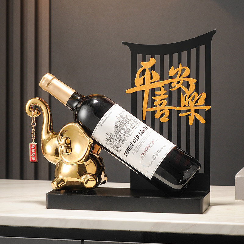 Креативный новый китайский стиль Ping An happy elephant wine rack decoration украшение гостиной винным шкафом с телевизором офис высокого класса