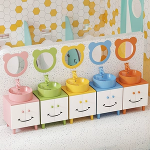 Детский сад в детском саду мультипликационной шкаф мультфильм Cartoon Color Terrace Poin Pot Pot Керамический пруд для мытья рук