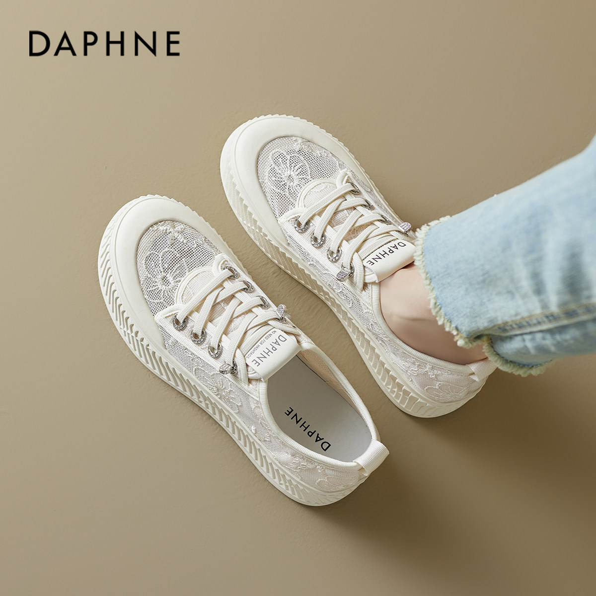 Женская обувь Daphne fisherman; коллекция 2026 года; сезон осень; дышащая белая обувь из сетчатого материала; женская повседневная обувь; детская обувь для отдыха на педалях