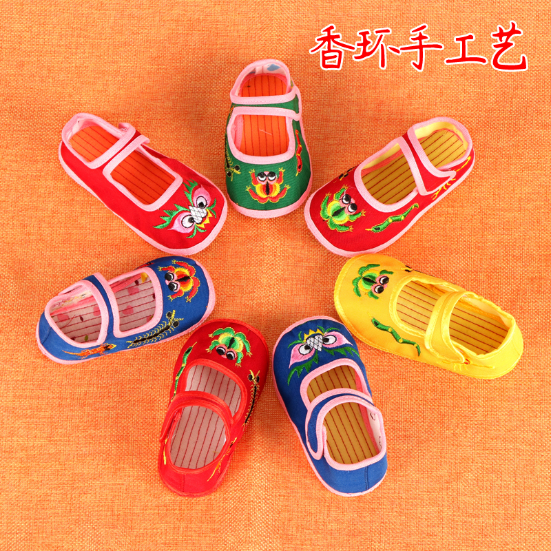 Обувь Five poison, детская традиционная обувь ручной работы с мягкой подошвой в виде головы тигра, мужские и женские тонкие туфли для малышей, обувь на сто дней полнолуния, обувь для годовалых детей