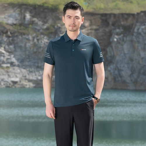 Летняя одежда, шелковый комплект, мужской летний спортивный костюм для пожилых людей для отдыха, для среднего возраста, короткий рукав