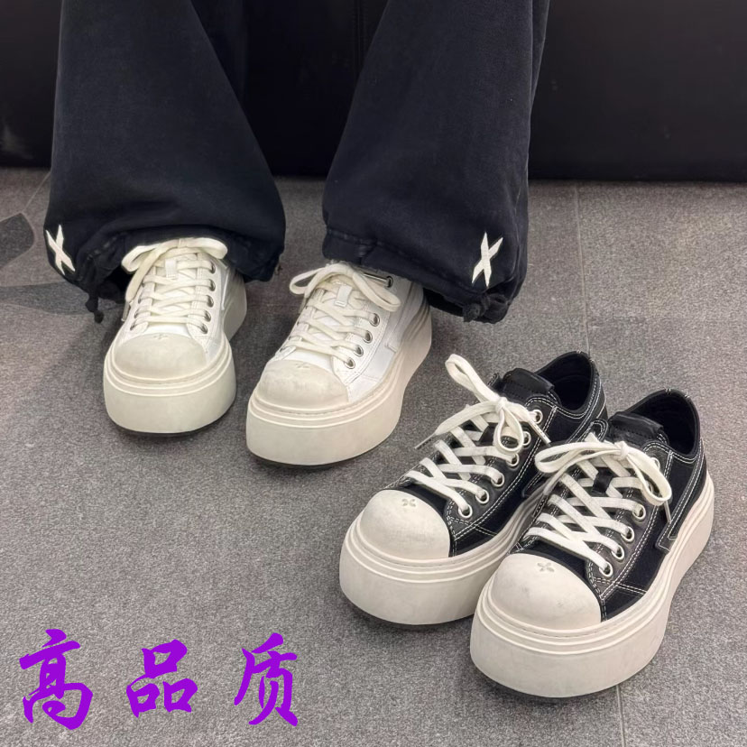 высшее качество！Грязная обувь с перекрестным цветком и метеоритным шаром, новинка 2025 года, белые туфли в плохом состоянии, женская универсальная парусиновая обувь на толстой подошве