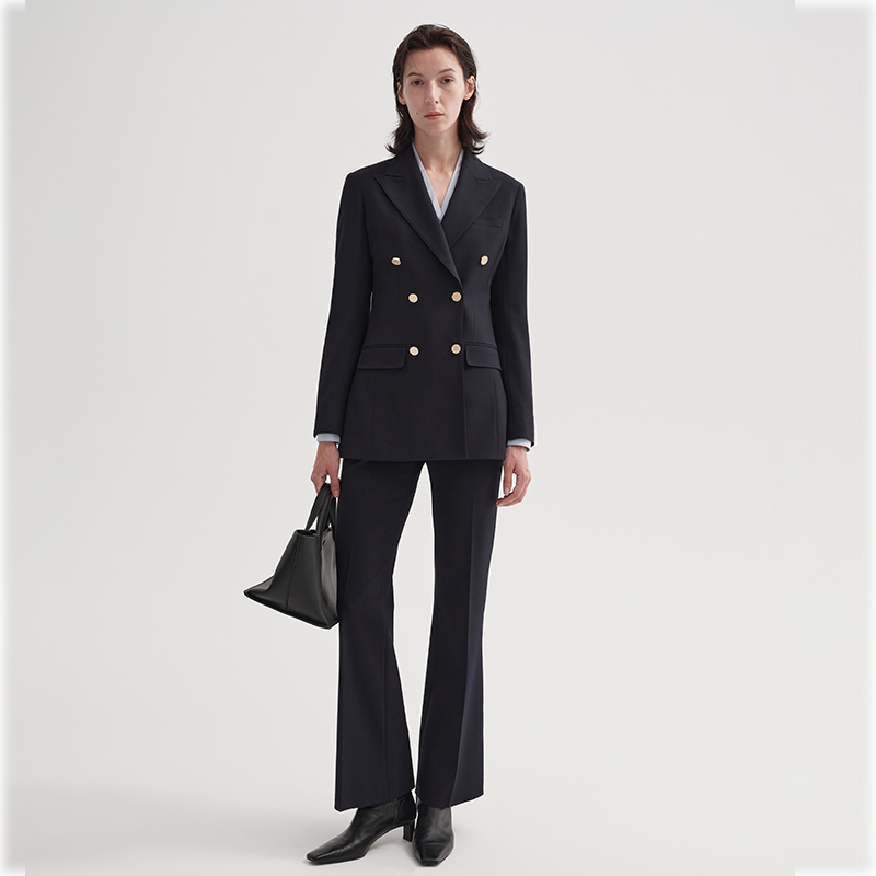 Высокий темперамент, черный костюм, женский костюм, профессиональная официальная одежда для поездок на работу, талия, публичный экзамен, собеседование, пиджак