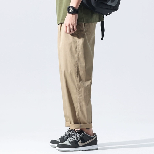 Летние тонкие японские ретро штаны, оверсайз, свободный прямой крой