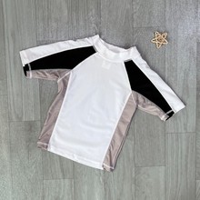 Boys' surfing suit top, beach white hot spring sun protection