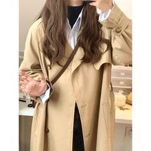 Khaki trench coat for women's mid length 2023 Spring and Autumn new small and high-end thin casual coat