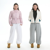 Пуховик RA everyday с регулируемой талией черный/белый/светло-розовый