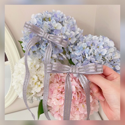 taobao agent 【芝士猫手作】赞扬之花春丽丝缎芭蕾lolita小物蝴蝶结头饰边夹
