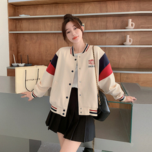 Casual baseball jacket, short jacket, women's loose spring and autumn short jacket