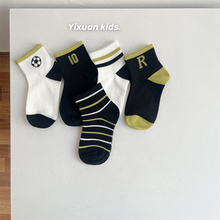 Children's socks, boys, spring and summer thin pure cotton breathable short socks, boys, elementary school students, Japanese sports socks trend