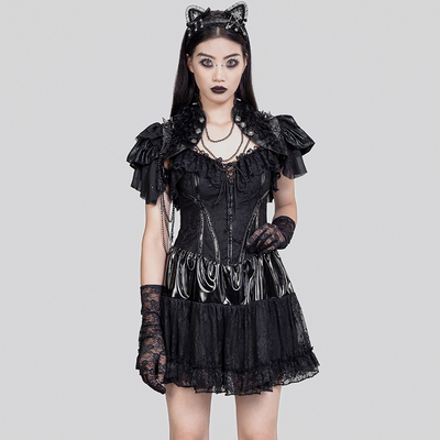 taobao agent ╋魔叹╋RNG朋克哥特GOTHIC摇滚视觉COS尖钉女王小披肩外套VE2417