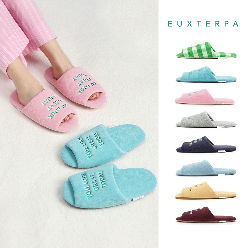 EUXTERPA антибактериальные и дезодорантные вышитые тапочки для пары из бесшумной ткани, домашняя хлопчатобумажная швабра, нескользящая швабра для пола