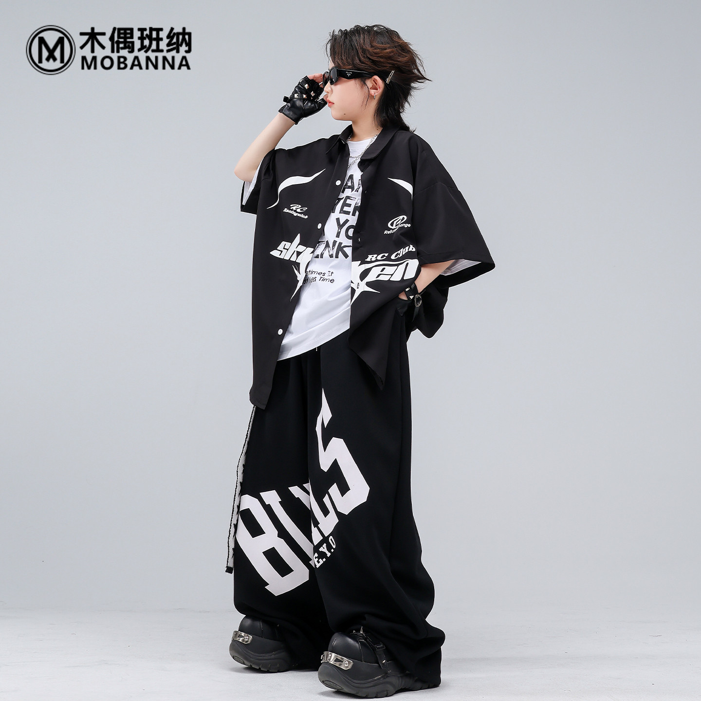 Детские костюмы в стиле хип-хоп, модные крутые костюмы на День защиты детей, черные костюмы для мальчиков, уличная детская одежда в стиле хип-хоп