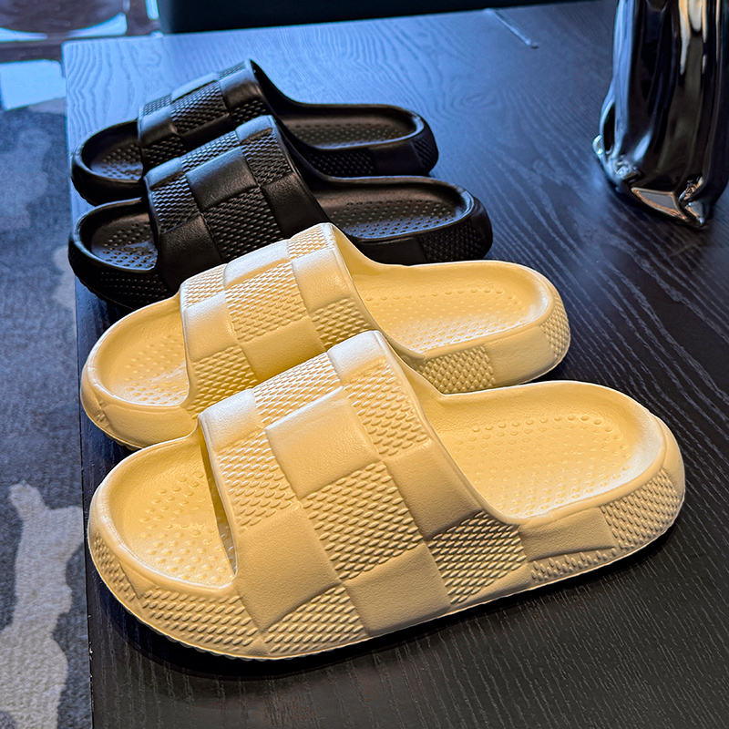 Красивые летние тапочки на толстой подошве Tiffany square для мужчин и женщин, для использования дома, нескользящие сандалии и тапочки для ванной комнаты