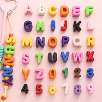 Acrylic large hole number letter beads accessories diy handmade bracelet bracelet necklace mobile phone chain decoration material