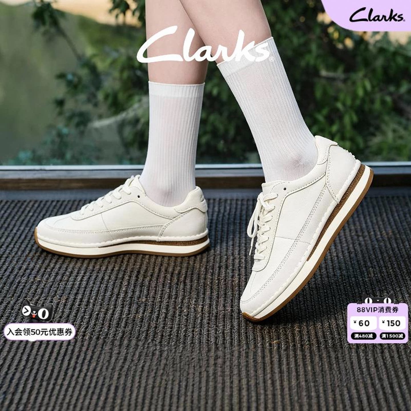 Женская обувь Clarks CraftRun Lite, белые туфли в стиле ретро, удобная повседневная обувь, новинка 2025 года, увеличенный размер