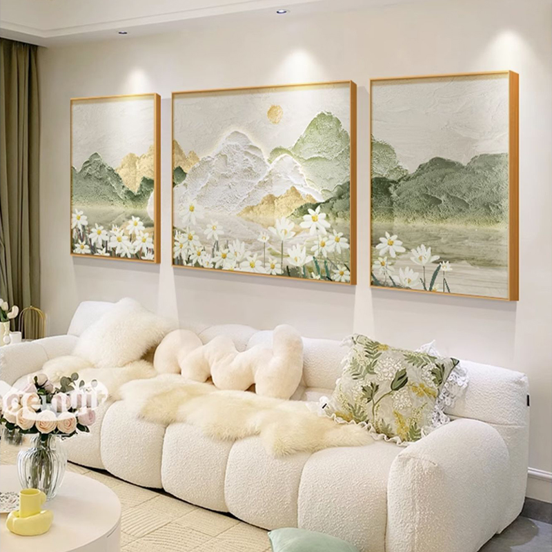 Алмазная живопись Rizhao Jinshan 2025, новая пейзажная живопись в кремовом стиле, высококачественный атмосферный триптих, вышитый крестиком в рамке 5d